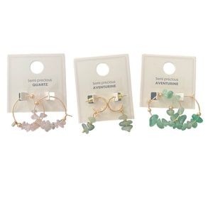 Beautiful semi precious gem earrings lot (3)